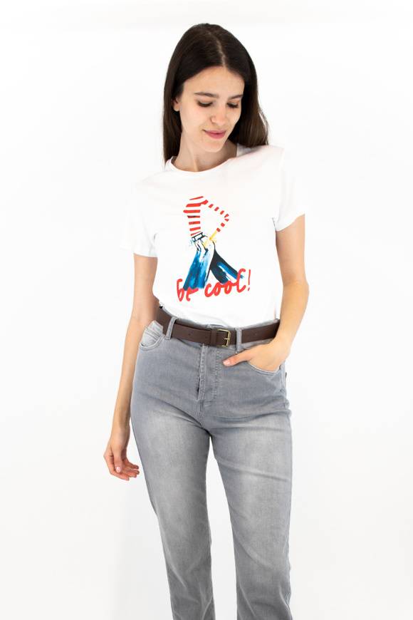 Please Jeans PLEASE T-SHIRT - T76 327 - WHITE Italia