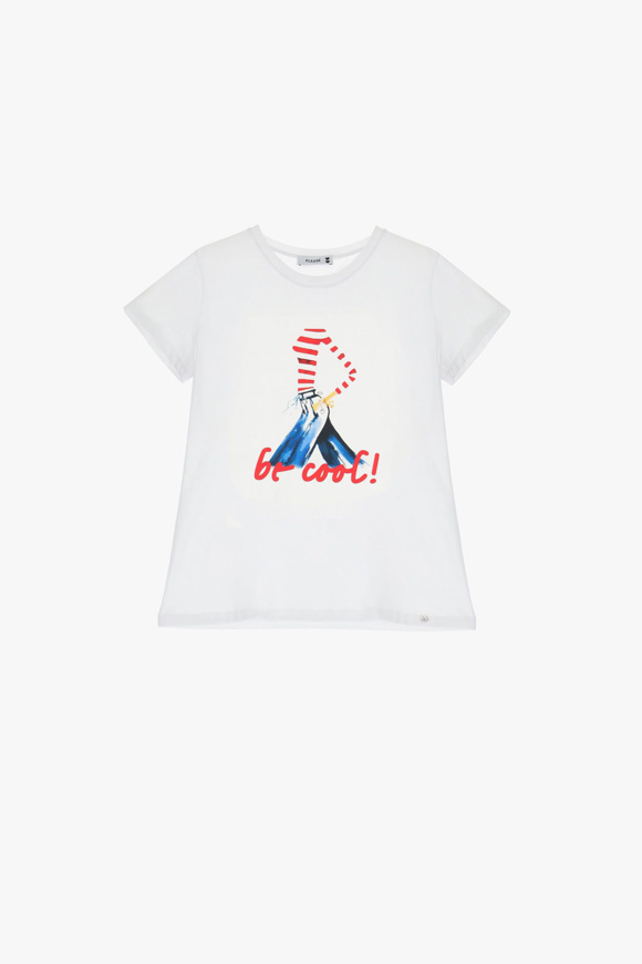 Please Jeans PLEASE T-SHIRT - T76 327 - WHITE Italia