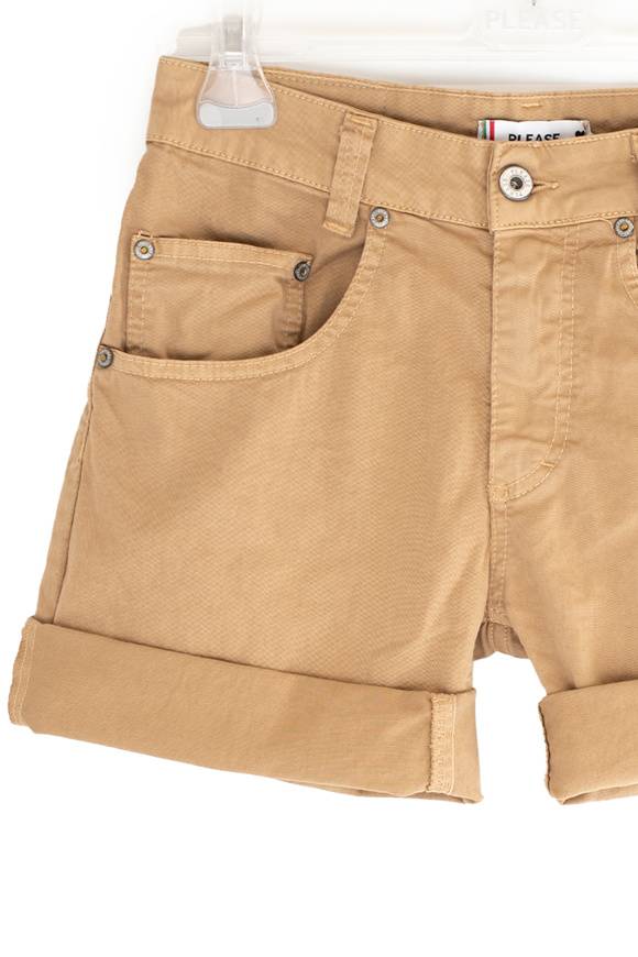 Please Jeans PLEASE SHORTS - D0G N3N - BEIGE Nuovo