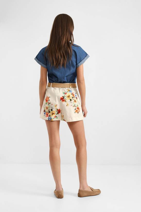 Please Jeans PLEASE FLORAL SHORTS - D0K C10 - PANNA Promozione