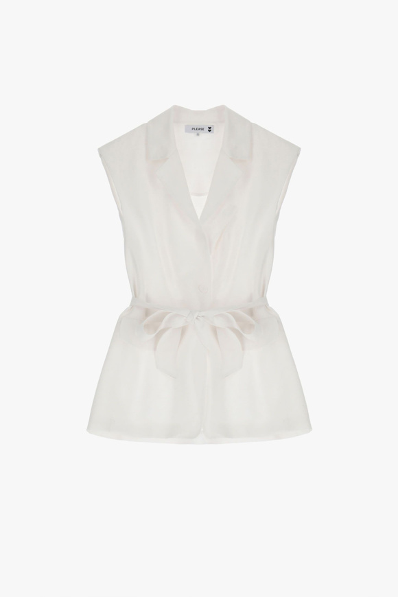 Please Jeans PLEASE GILET - L0D 000 - WHITE Convenienza