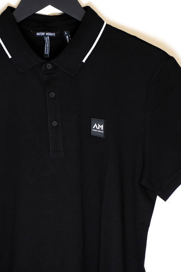 Please Jeans ANTONY MORATO POLO REGULAR - NERO Presa
