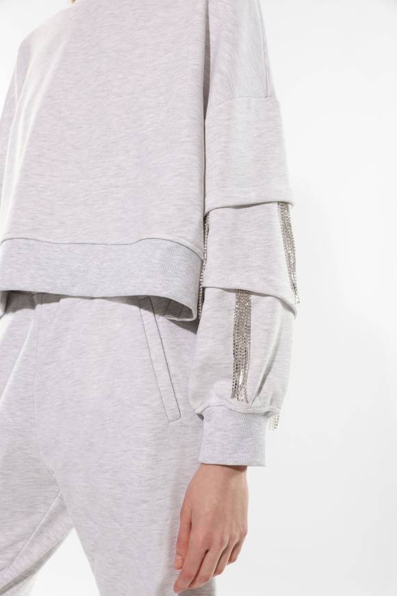Please Jeans IMPERIAL SWEATSHIRT - FG3 APL - GREY Vendita Calda