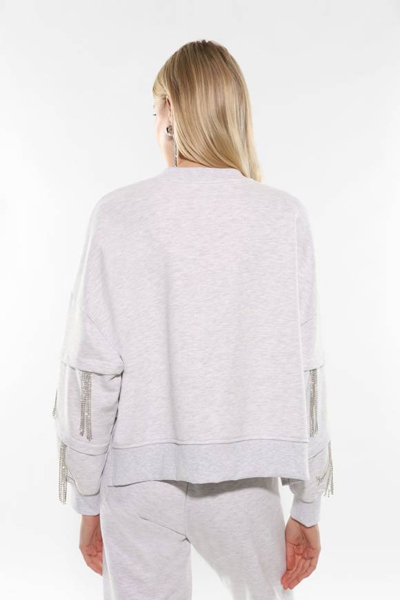 Please Jeans IMPERIAL SWEATSHIRT - FG3 APL - GREY Vendita Calda