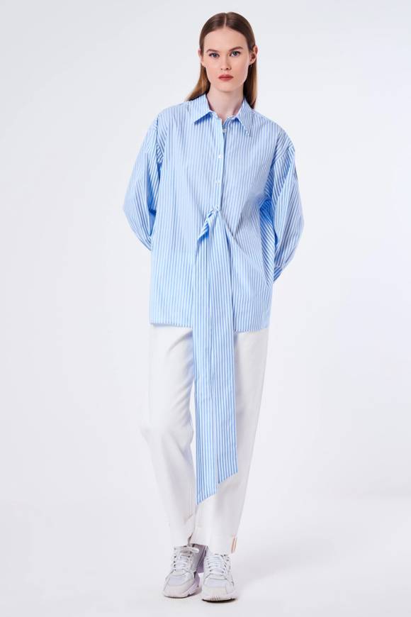 Please Jeans VICOLO SHIRT - TB1 008 - RIGHE/BLU Saldi