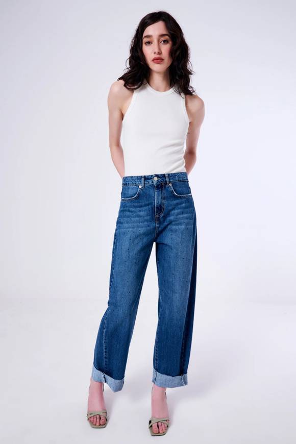 Please Jeans VICOLO DENIM JEANS GLITTER - DB5 191 - BLUE DENIM Vendita Calda