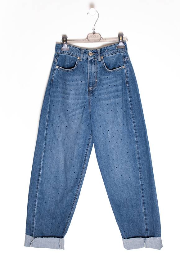 Please Jeans VICOLO DENIM JEANS GLITTER - DB5 191 - BLUE DENIM Vendita Calda