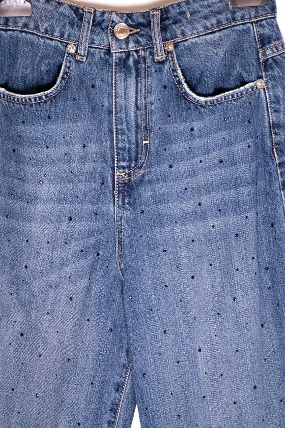 Please Jeans VICOLO DENIM JEANS GLITTER - DB5 191 - BLUE DENIM Vendita Calda