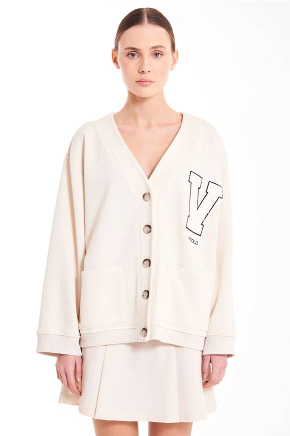 Please Jeans VICOLO SWEATER COLLEGE - RB0 116 - LATTE Vendita Economica