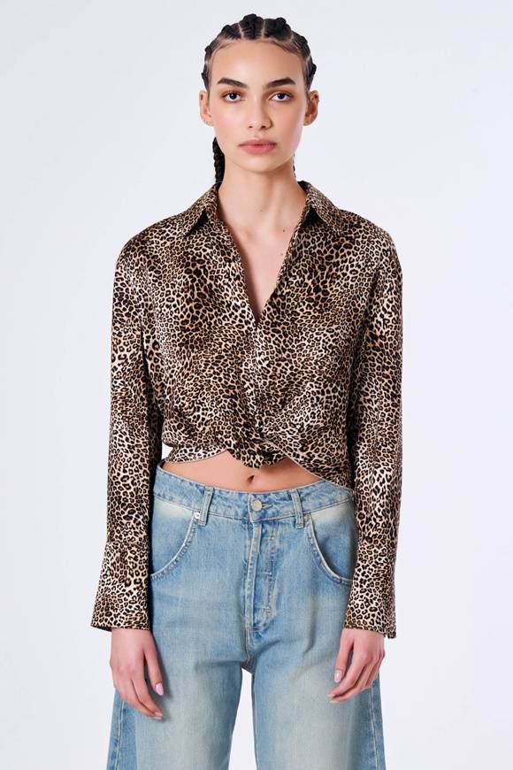 Please Jeans VICOLO TOP - TB1 190 - ANIMALIER Vendite Flash