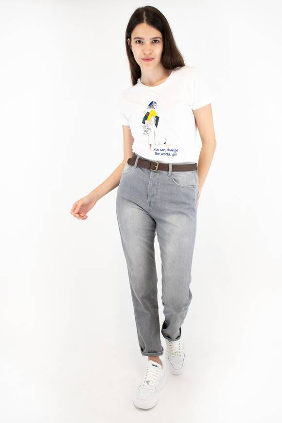 Please Jeans PLEASE T-SHIRT - T76 326 - WHITE Liquidazione