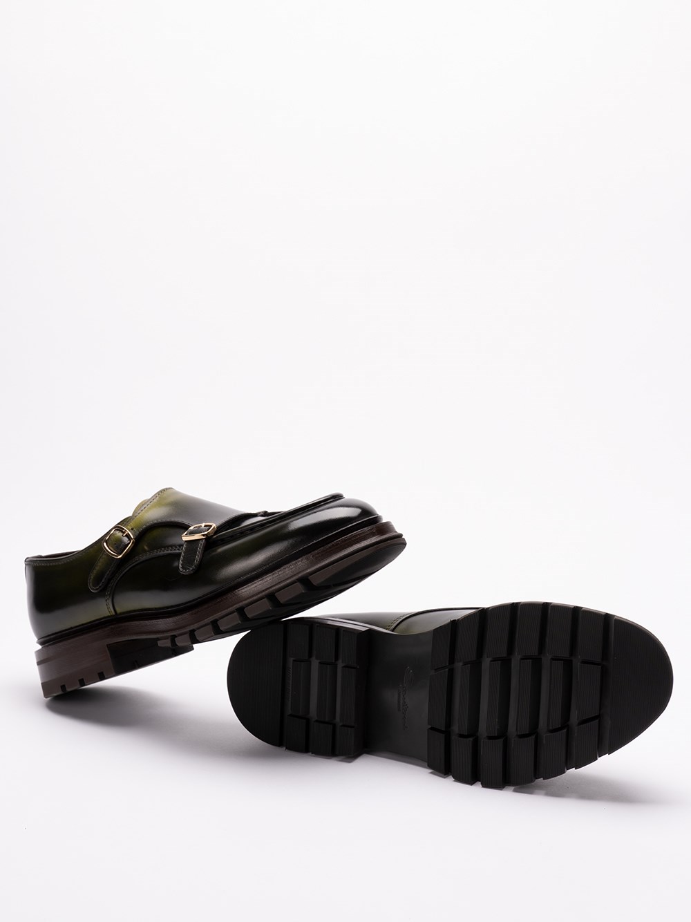 Santoni `Emric` Buckled Loafers Italy