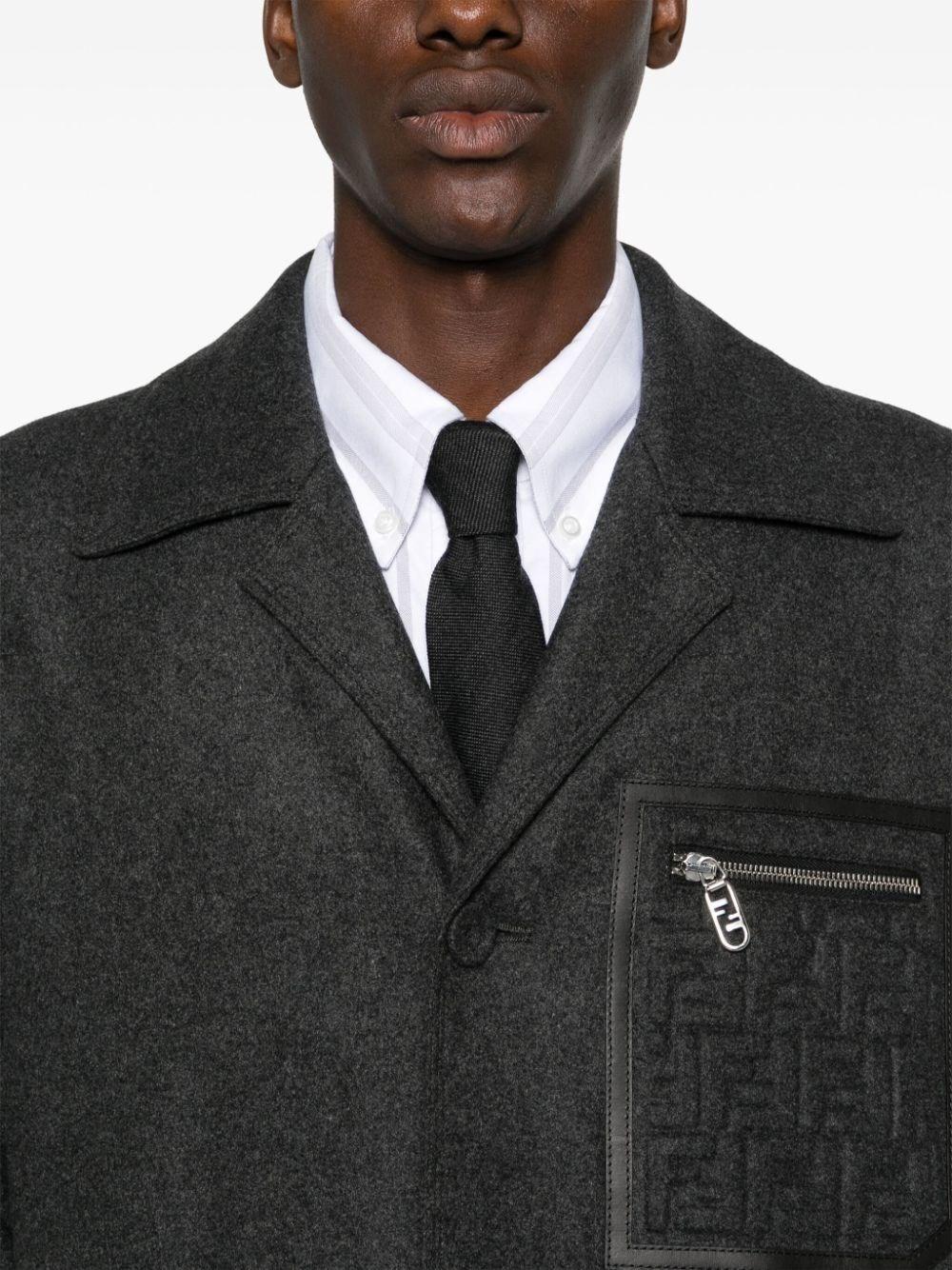Fendi `FF` Embossed Coat Qualità Garantita