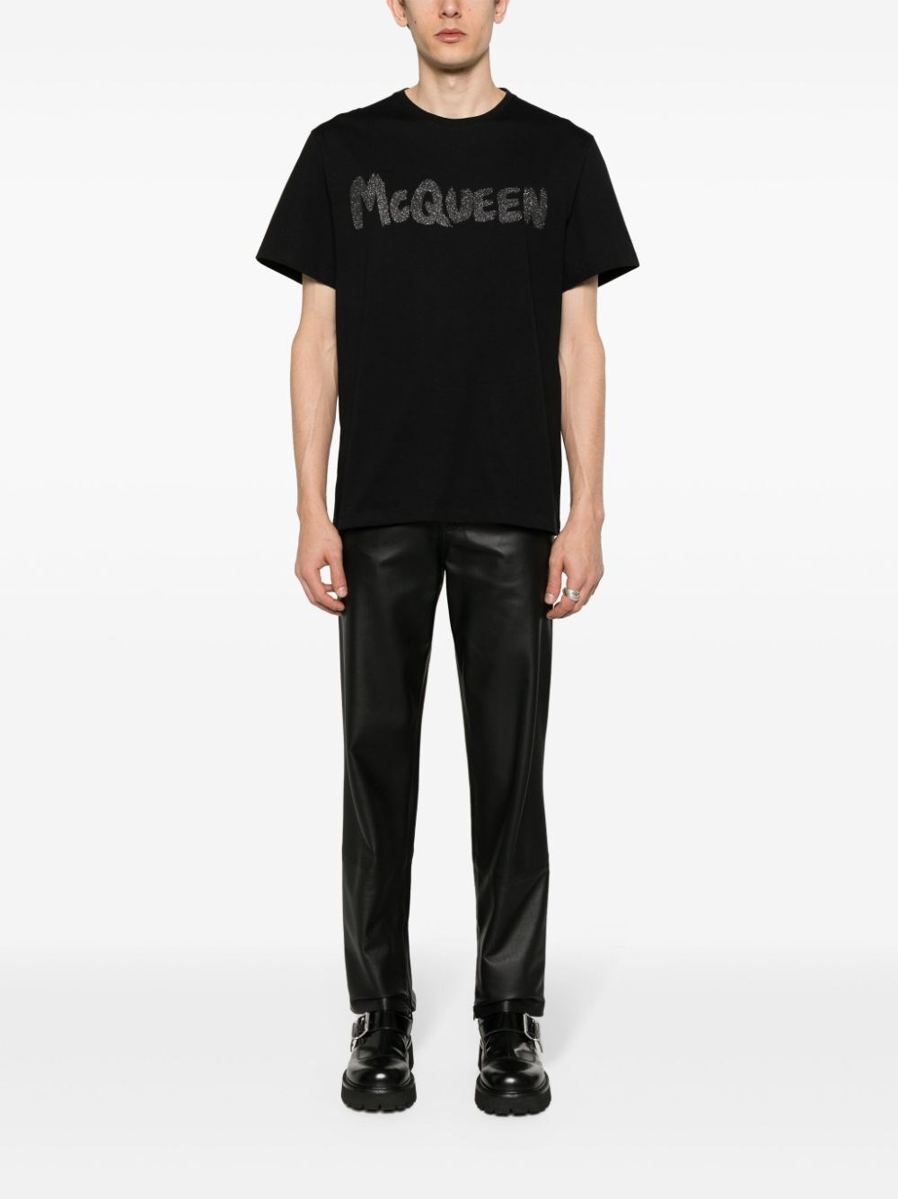 Alexander mcqueen `Graffiti` Print T-Shirt Prezzo Ridotto