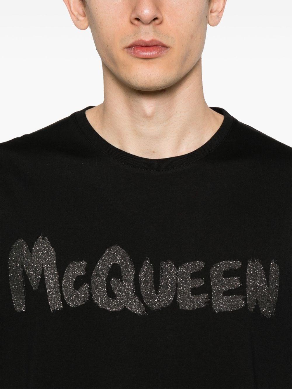 Alexander mcqueen `Graffiti` Print T-Shirt Prezzo Ridotto