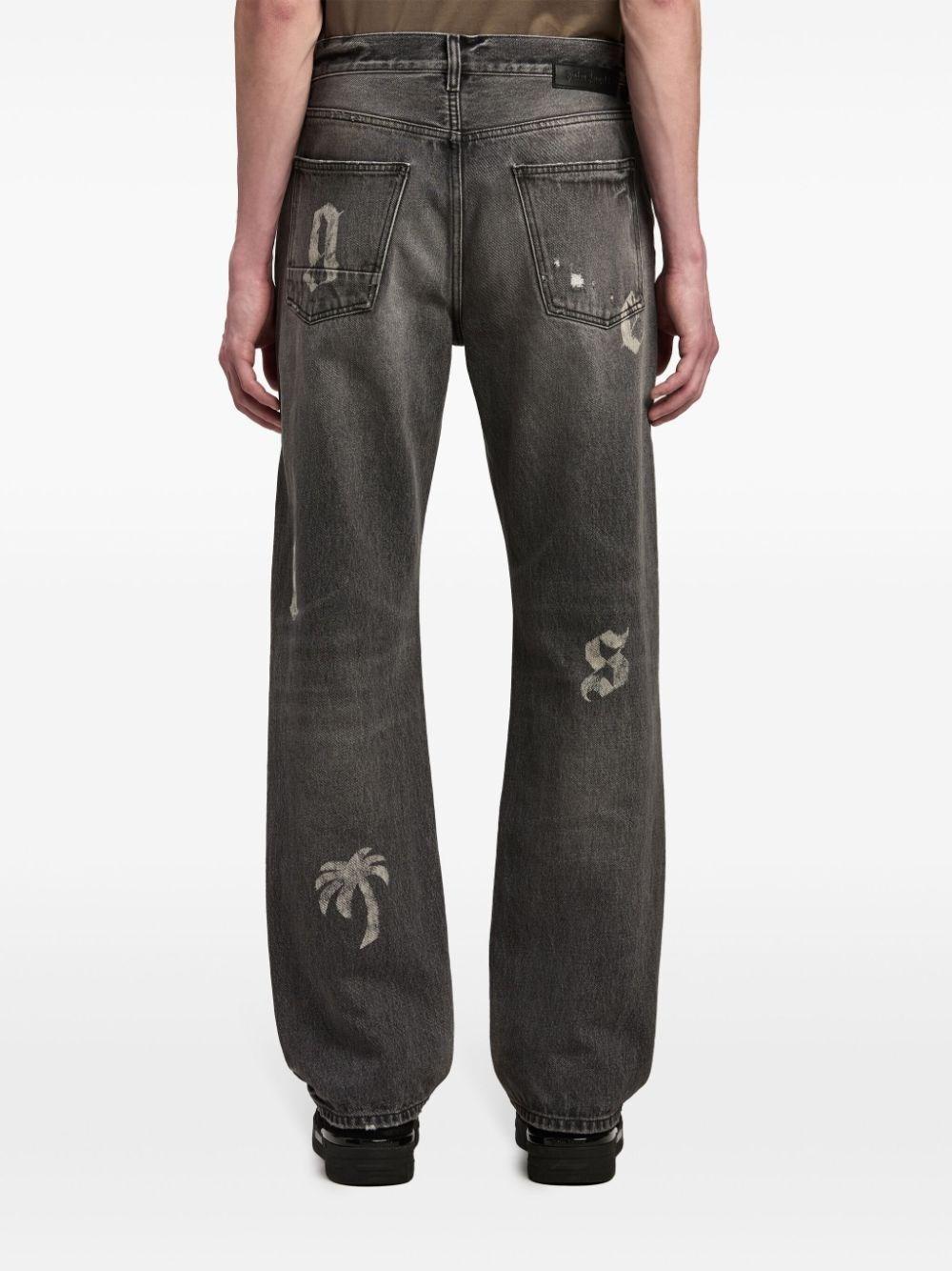 Palm angels `BW Logo Patch` 5-Pocket Jeans Sconto