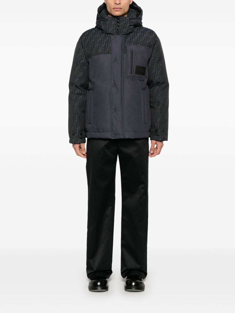 Fendi `FF Denim Tech` Padded Jacket Saldi