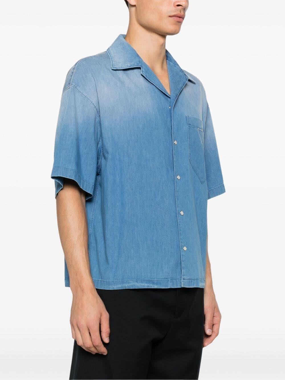 Prada Light Denim Short Sleeve Shirt Prezzo Ridotto
