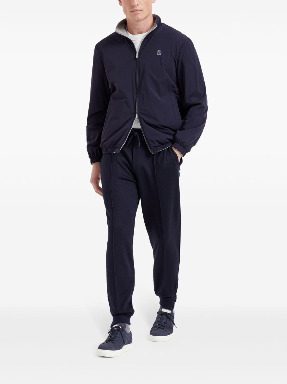 Brunello cucinelli Pants With Crête Detail And Elasticated Zipper Cuffs Spedizione Gratuita