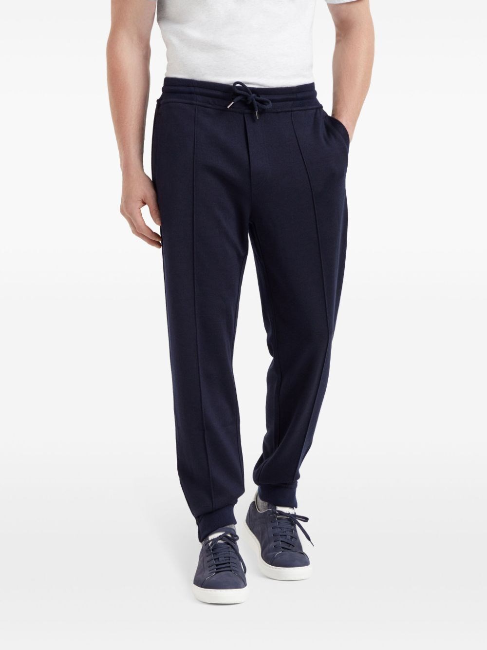 Brunello cucinelli Pants With Crête Detail And Elasticated Zipper Cuffs Spedizione Gratuita