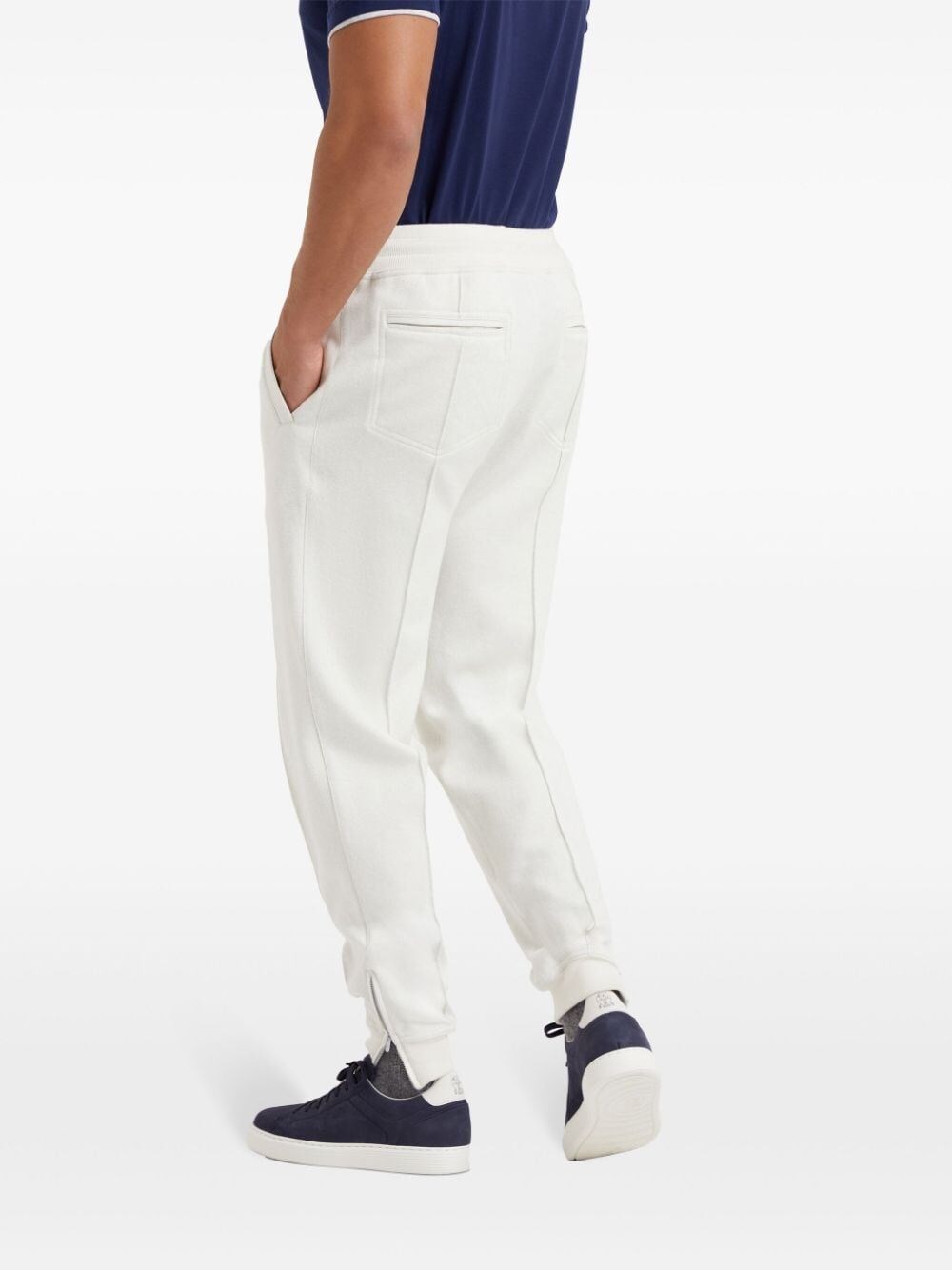 Brunello cucinelli Pants With Crête Detail And Elasticated Zipper Cuffs Soddisfazione Garantita