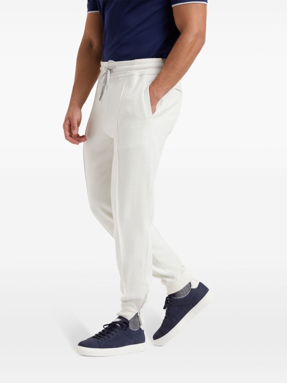 Brunello cucinelli Pants With Crête Detail And Elasticated Zipper Cuffs Soddisfazione Garantita