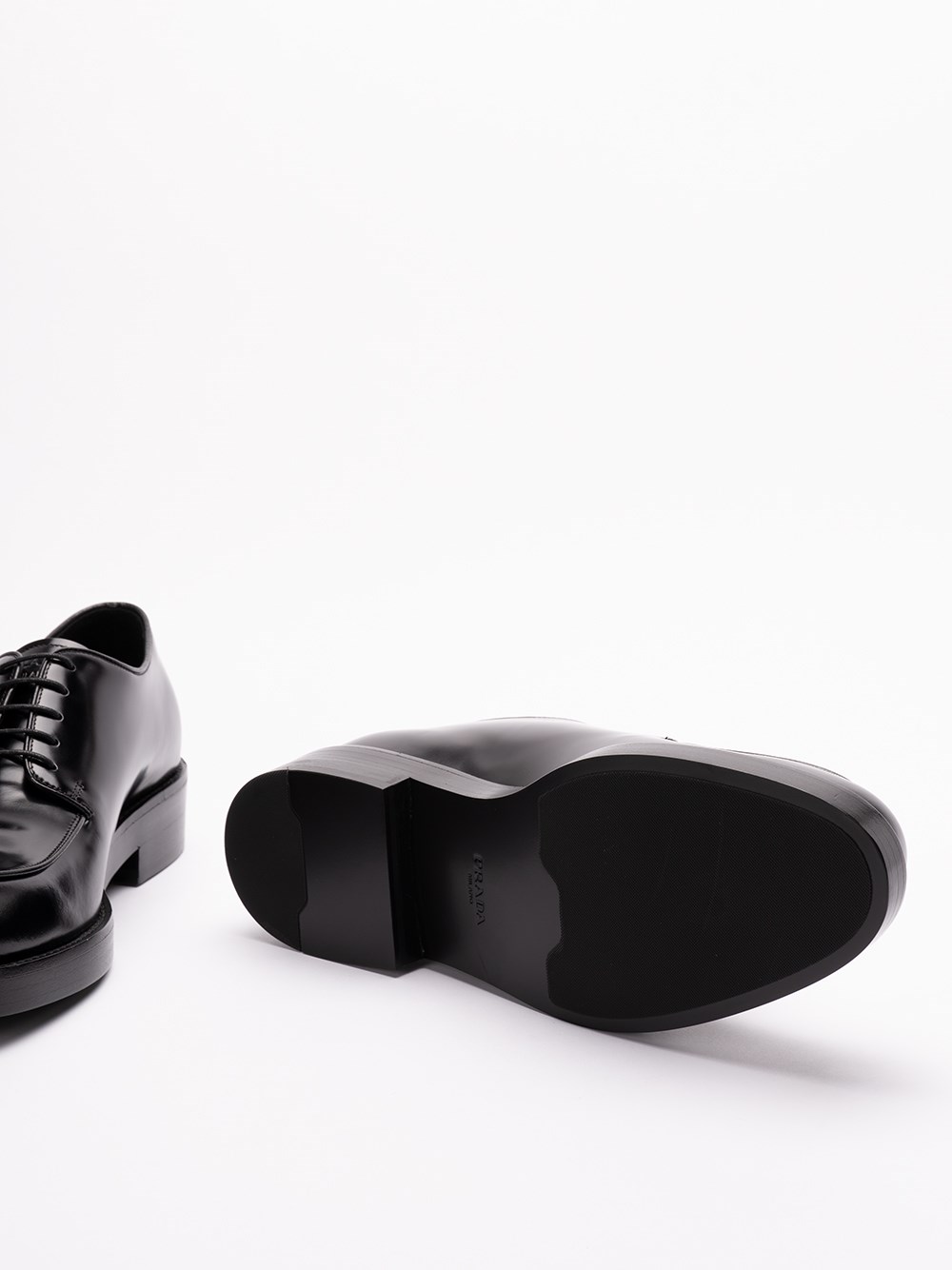 Prada Brushed Leather Derby Shoes 2025