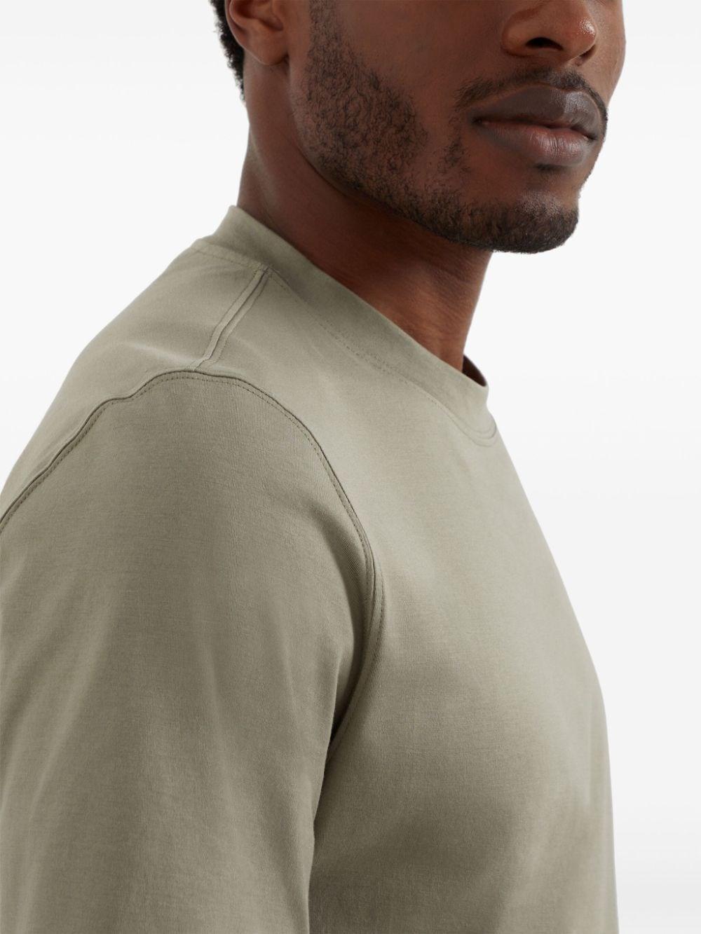 Brunello cucinelli Crew-Neck T-Shirt With Printed Logo Consegna Veloce