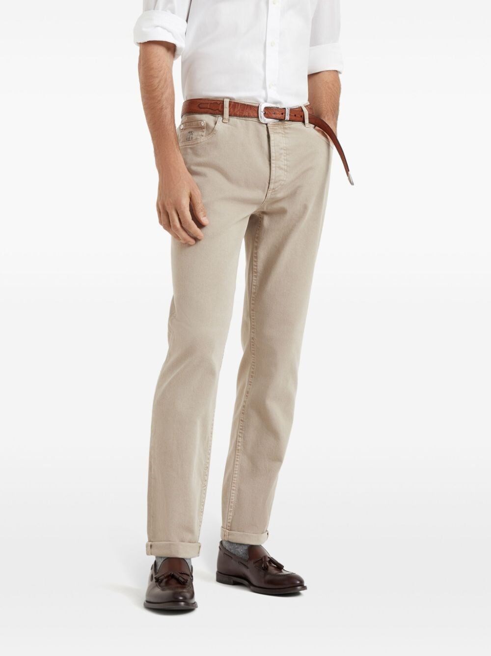 Brunello cucinelli Denim Traditional Fit Five-Pocket Pants Italy