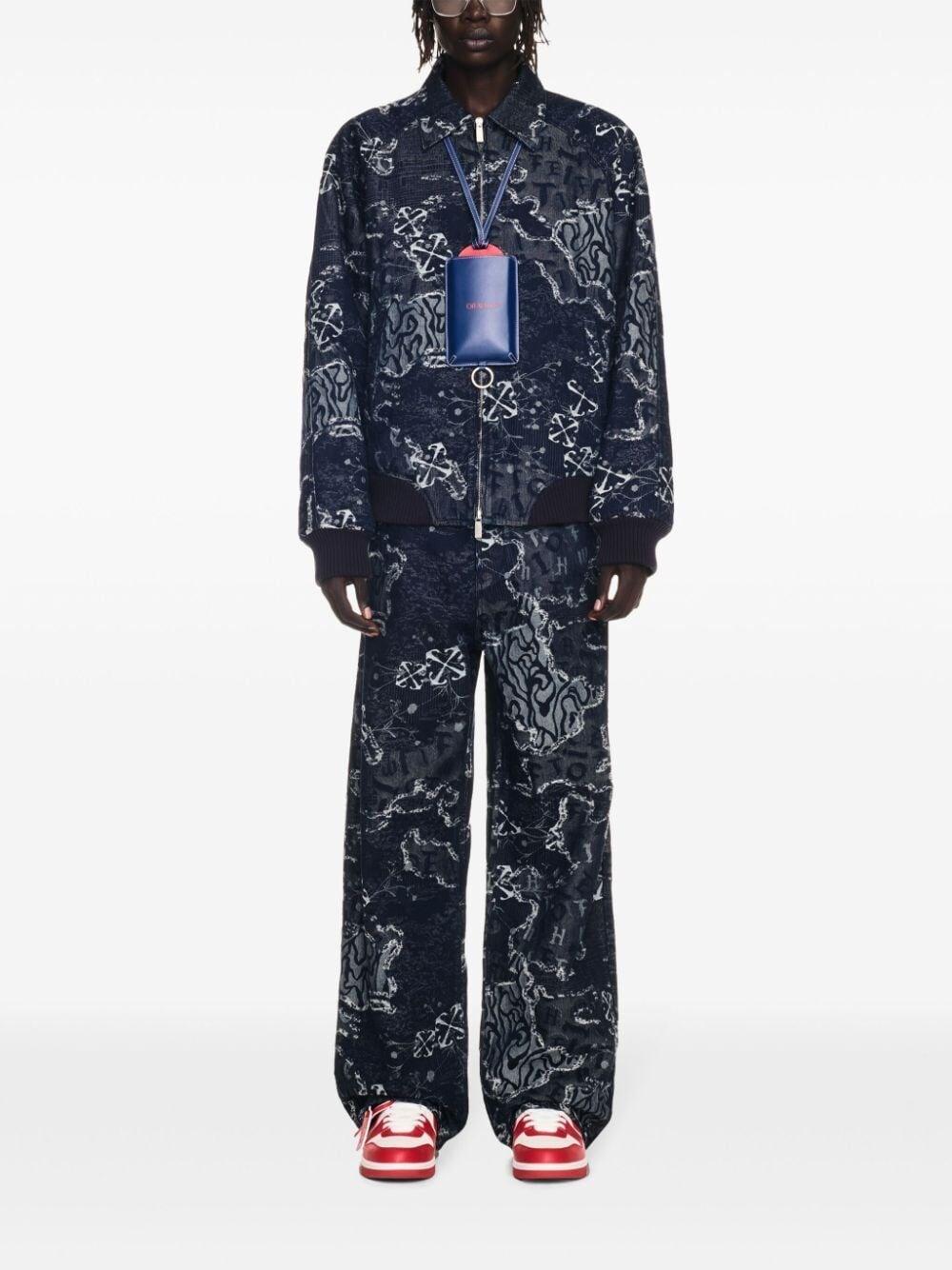 Off white `Camo` Denim Bomber Jacket Hotsell