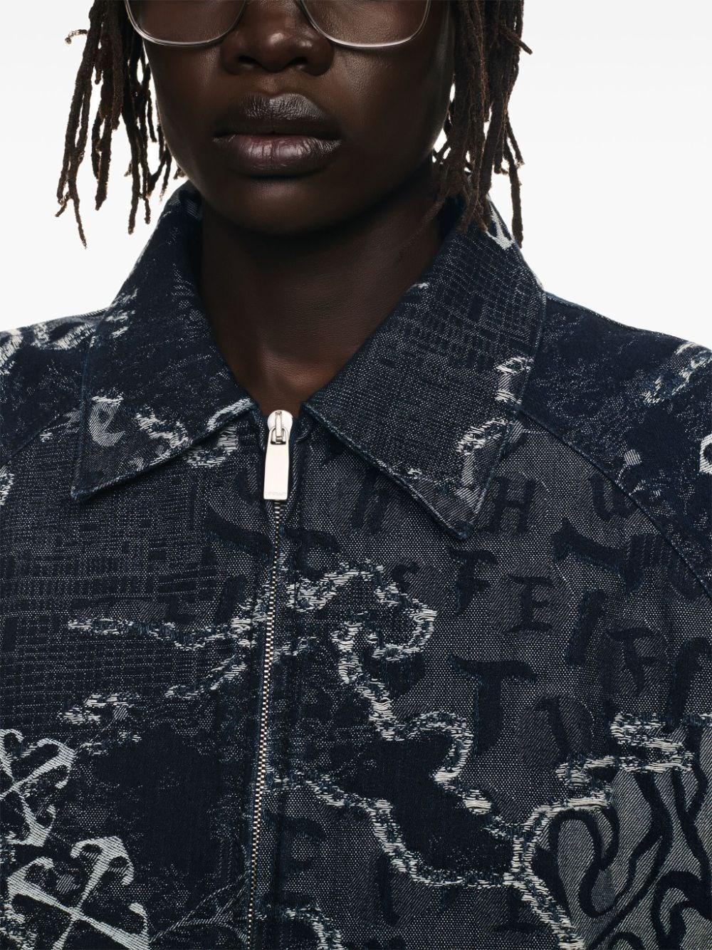 Off white `Camo` Denim Bomber Jacket Hotsell