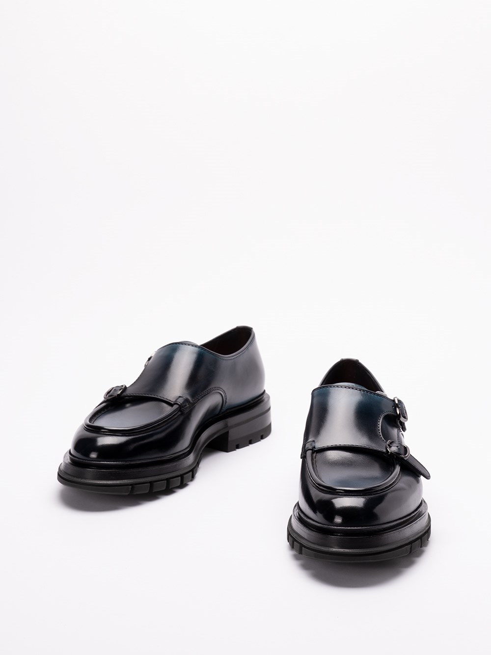 Santoni `Emric` Buckled Loafers In Linea