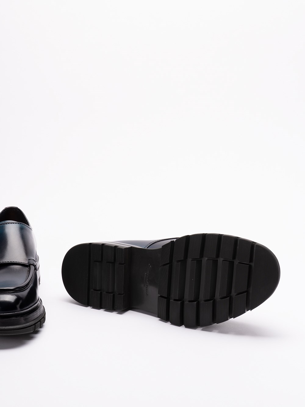 Santoni `Emric` Buckled Loafers In Linea