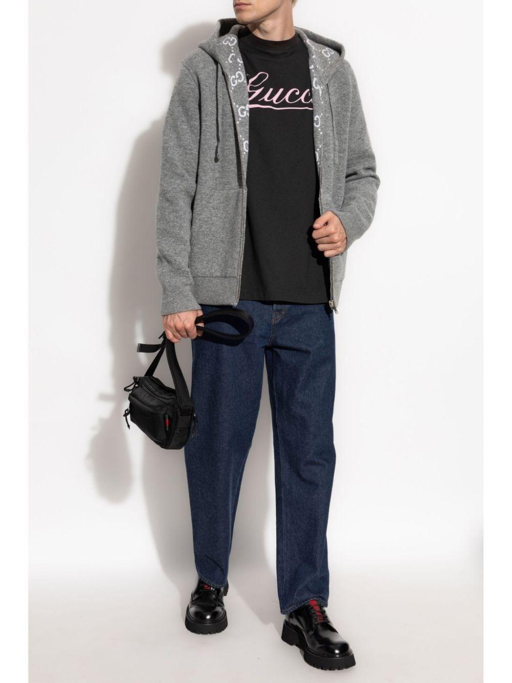 Gucci `Double GG` Full-Zip Hoodie In Vendita