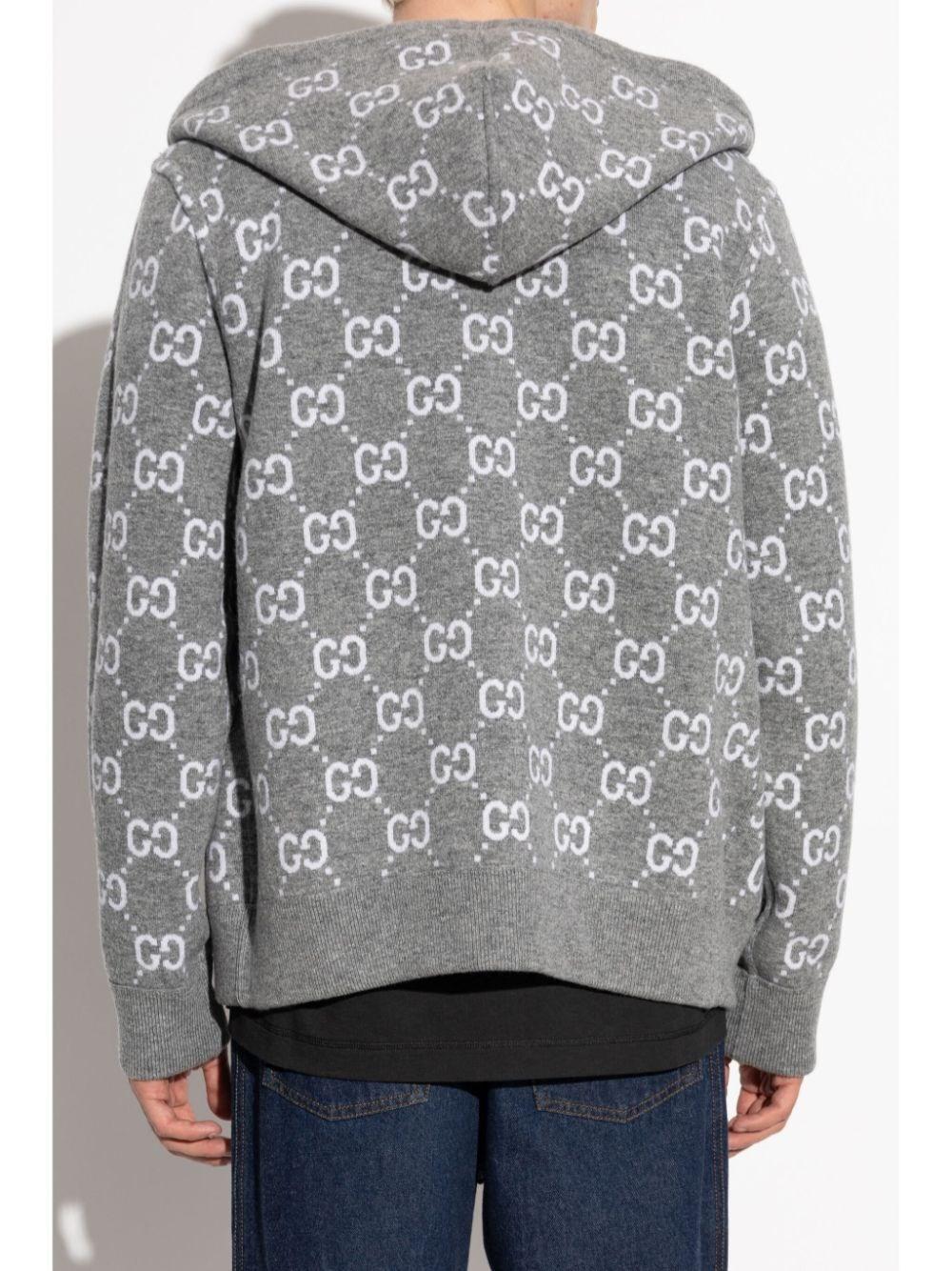 Gucci `Double GG` Full-Zip Hoodie In Vendita