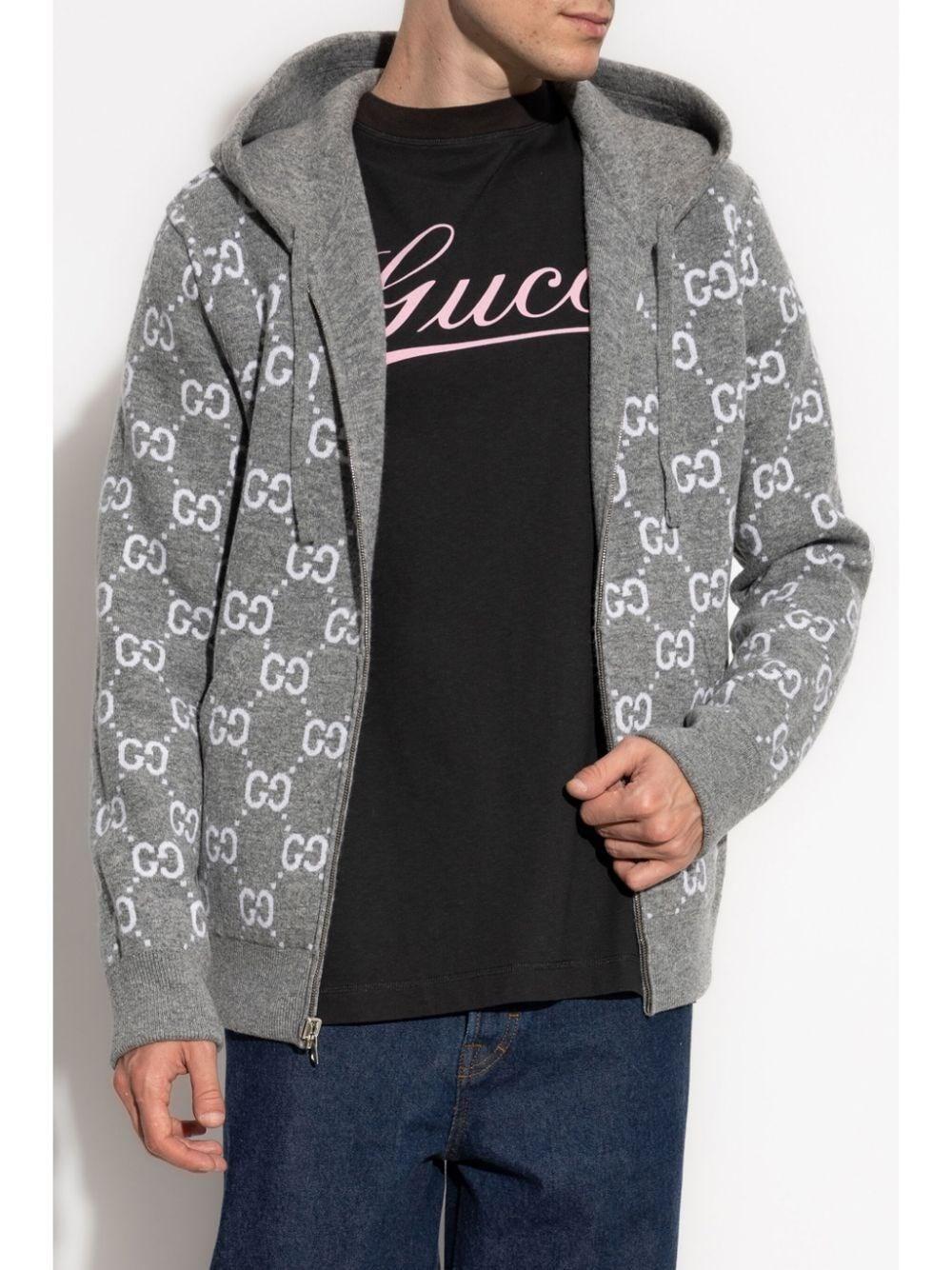 Gucci `Double GG` Full-Zip Hoodie In Vendita