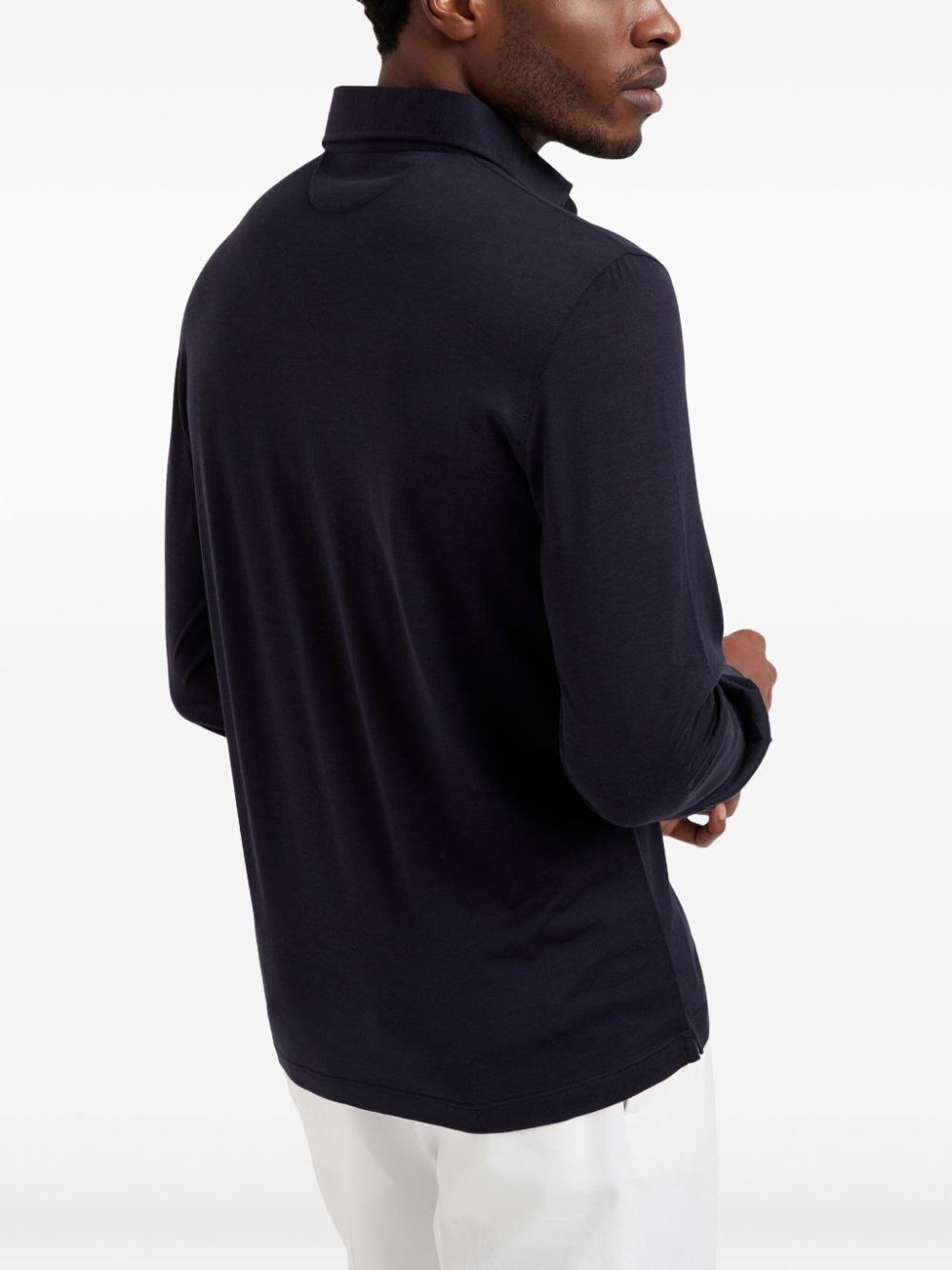 Brunello cucinelli Long Sleeve Polo With Shirt-Style Collar Affare Del Giorno