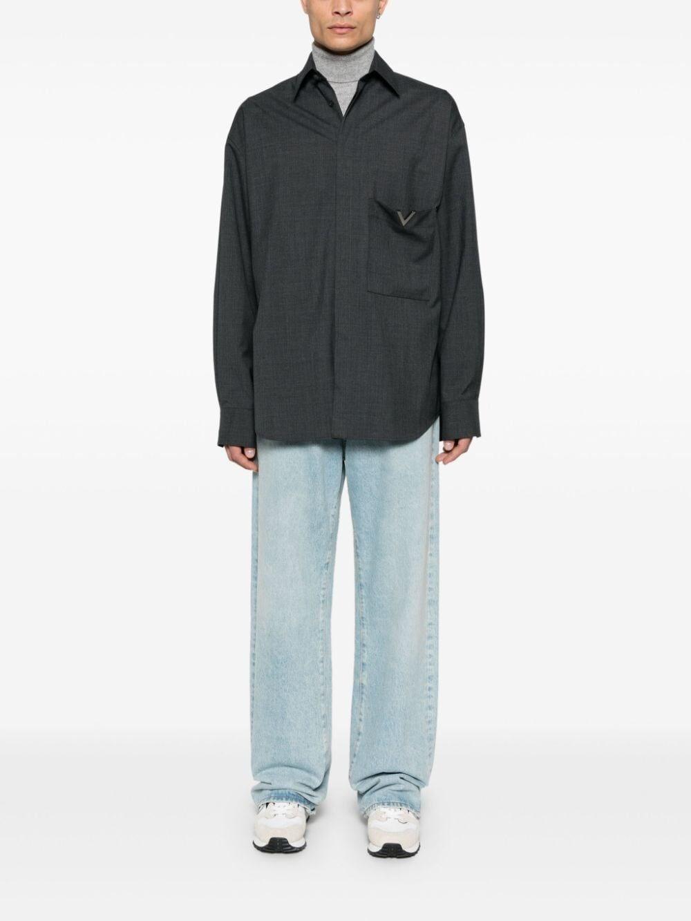 Valentino garavani `V Detail` Long Sleeve Shirt Sconto