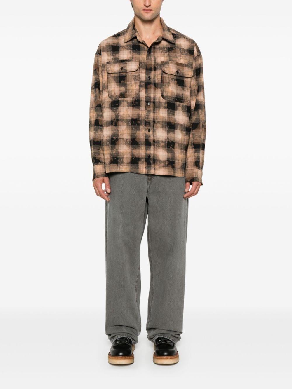 Palm angels `Curved Logo` Check Shirt Prezzo Ridotto