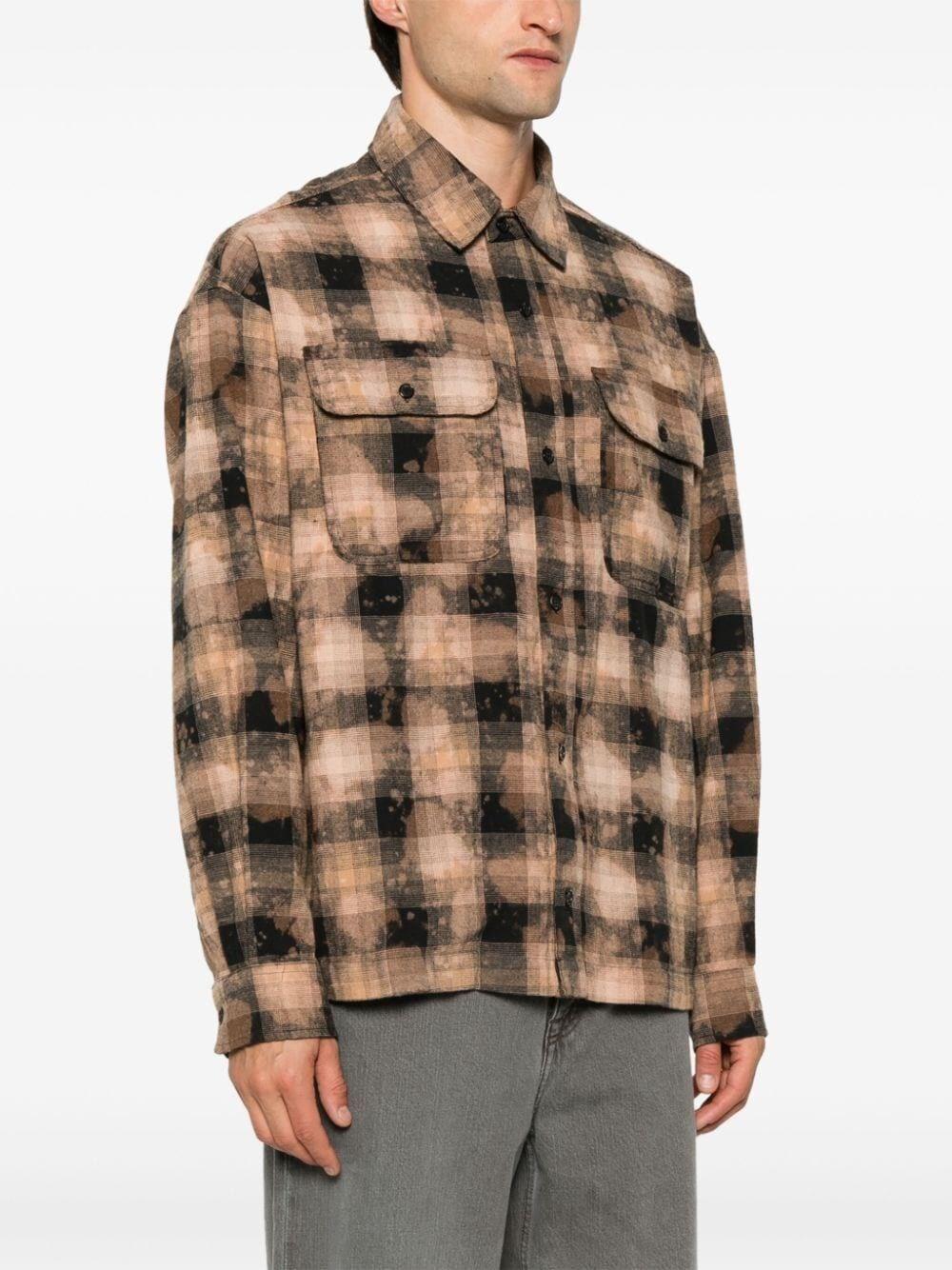 Palm angels `Curved Logo` Check Shirt Prezzo Ridotto