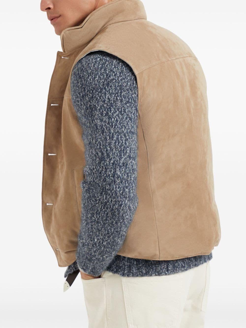 Brunello cucinelli Padded Leather Vest Vendite Flash