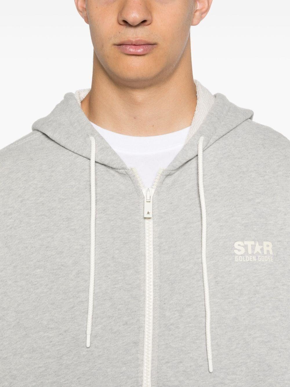 Golden goose `Star` Zipped Hoodie Logo Printed Offerta natalizia