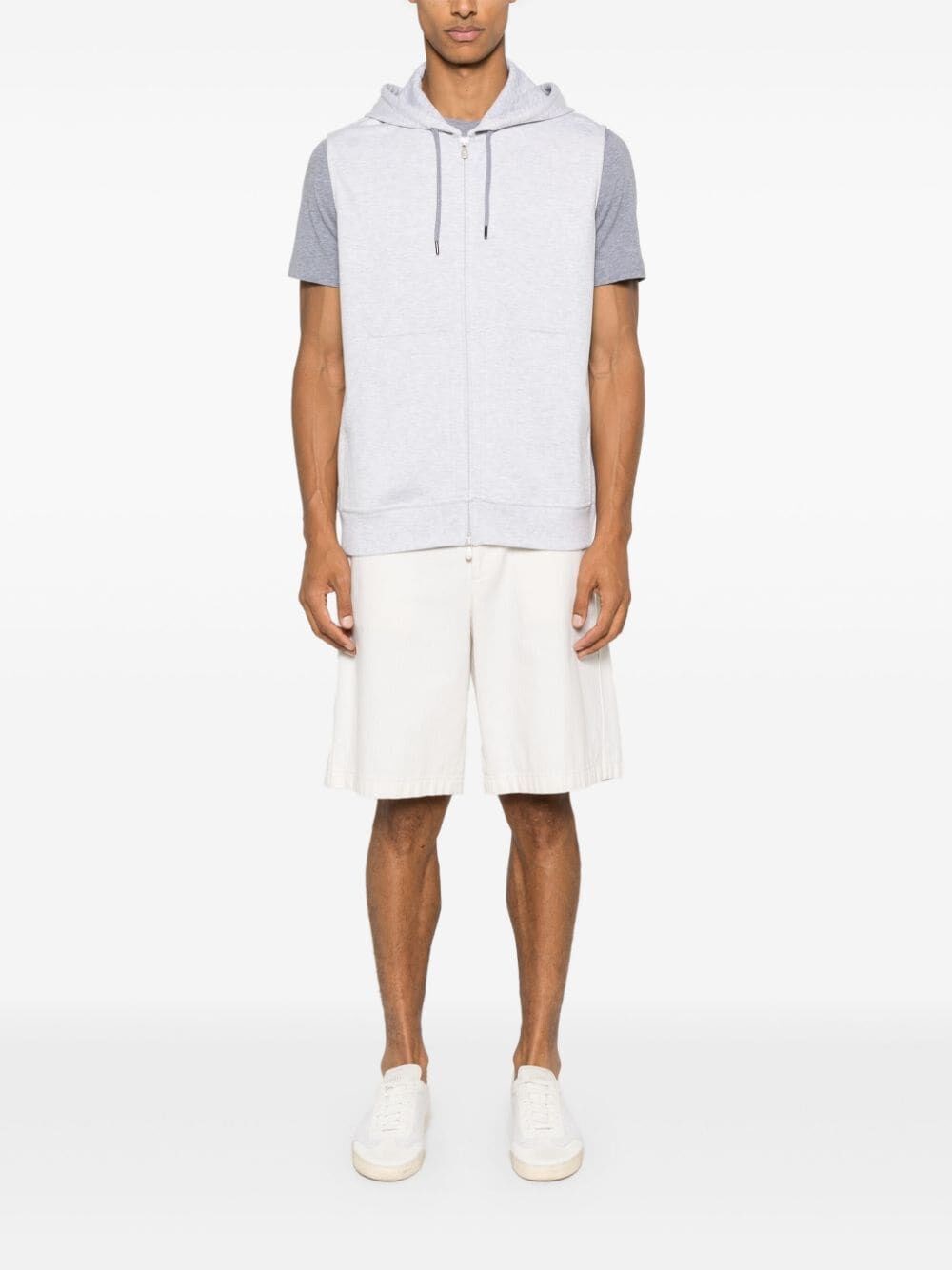 Brunello cucinelli Sleeveless Sweatshirt With Zipper And Hood Offerta temporanea