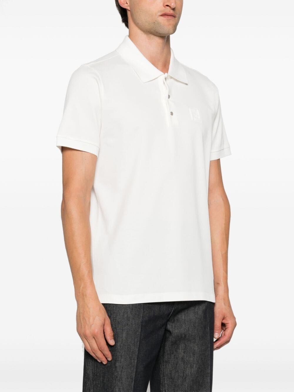 Fendi `FF` Embossed Polo Shirt Super sconto