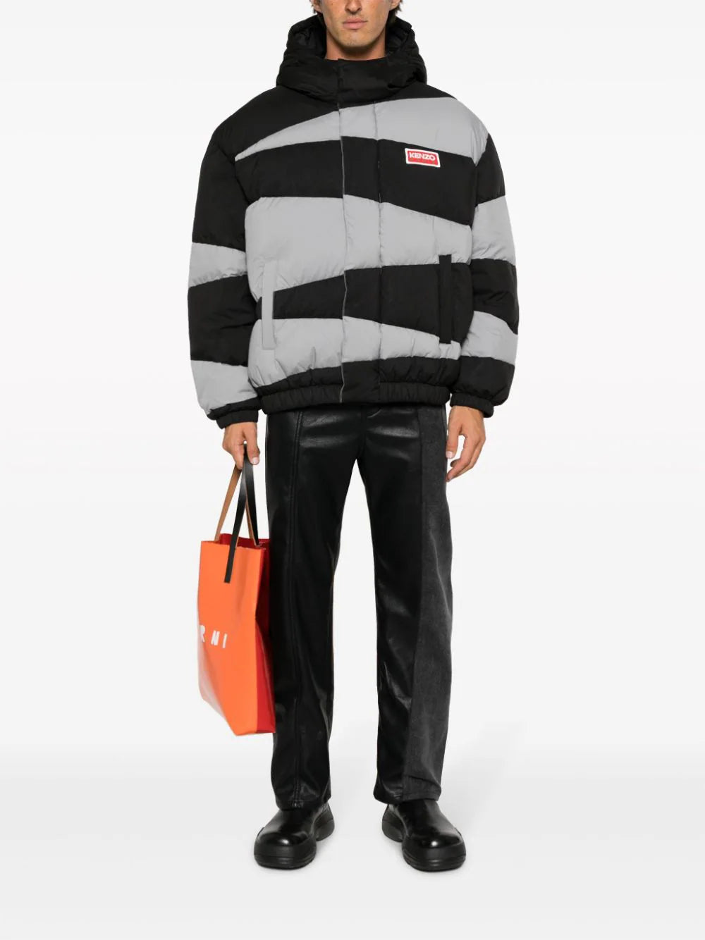 KENZO 'kenzo dazzle stripe' hooded parka Offerte
