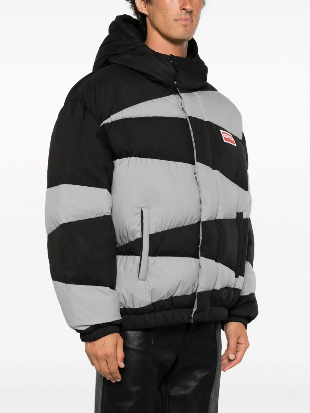 KENZO 'kenzo dazzle stripe' hooded parka Offerte