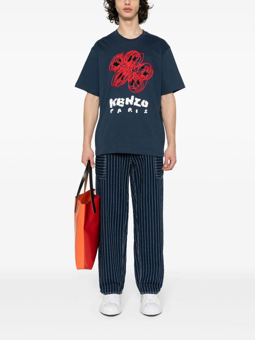 KENZO 'kenzo drawn varsity' t-shirt Vendita Calda