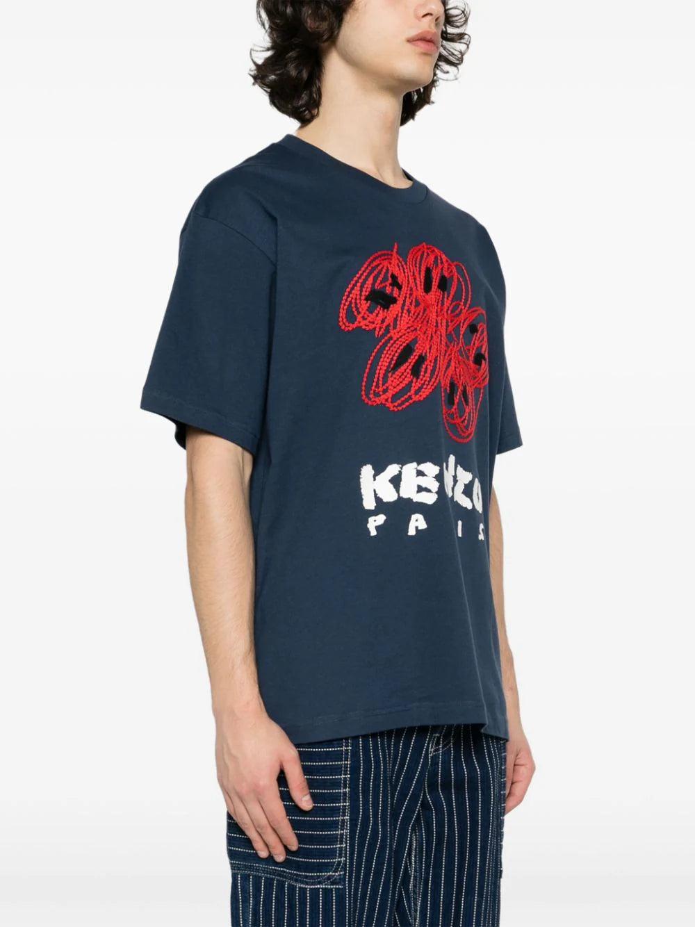 KENZO 'kenzo drawn varsity' t-shirt Vendita Calda