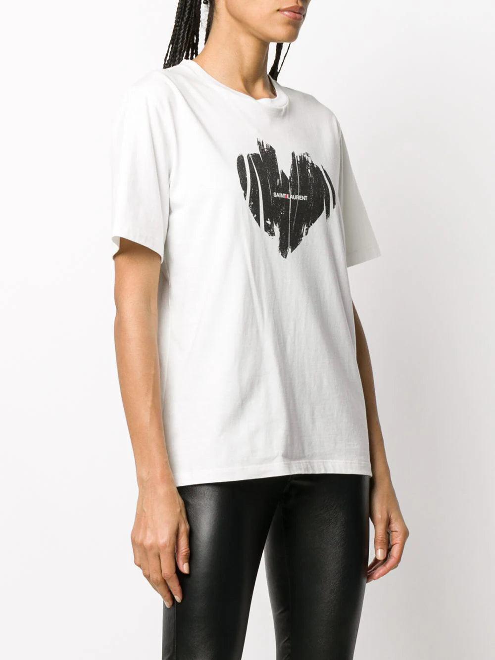 Saint Laurent "saint laurent" heart t-shirt Vendita Economica