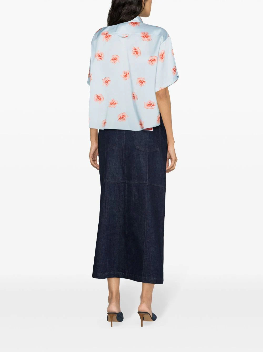 KENZO 'kenzo rose' cropped dropped shoulders shirt Saldi